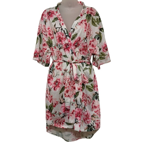 Show Me Your MuMu Floral Robe Short Sleeve One Size - Picture 2 of 11
